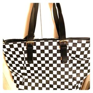 Black and White Checkered Tote Bag